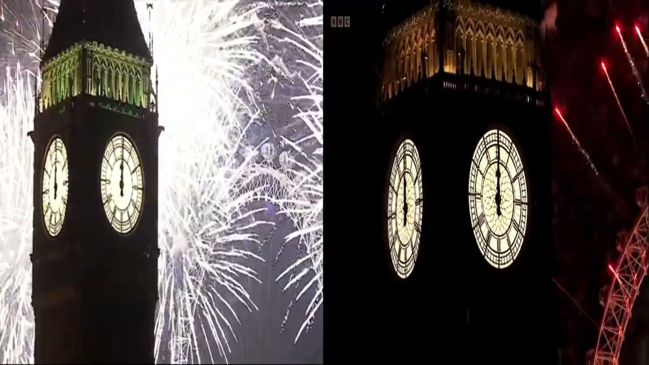 London NYE Fireworks 2011 VS 2024 Full Version