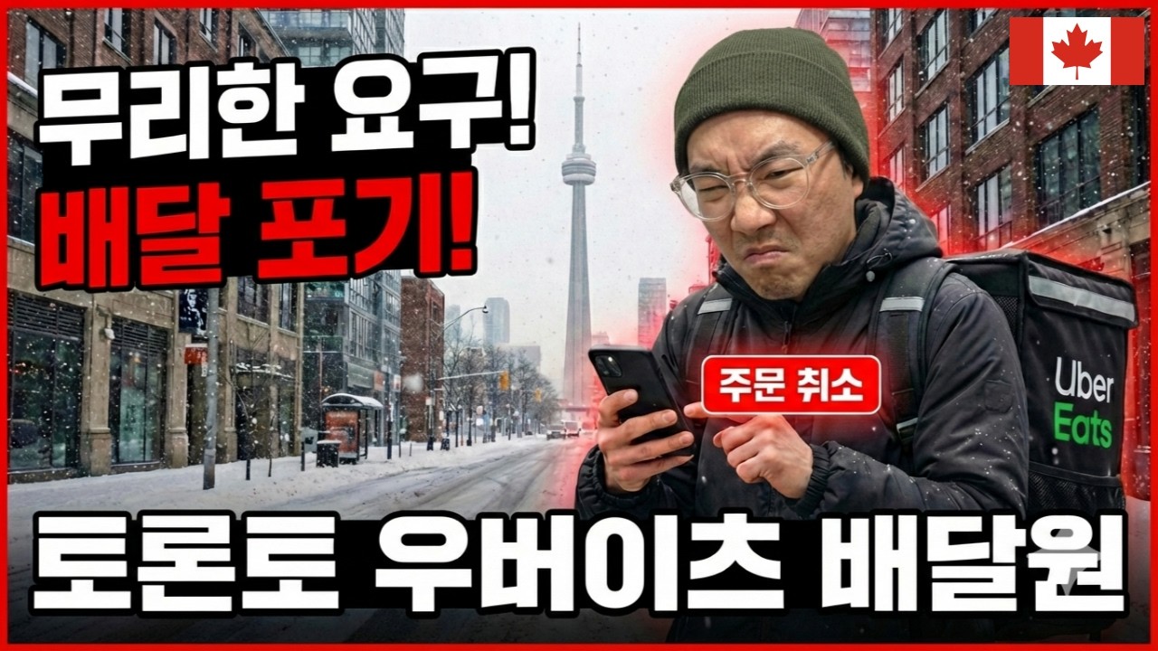 사상초유! 4가지 없는 손님 배달 취소 해버렸습니다 | 캐나다 우버이츠 배달 브이로그 | 수익 공개