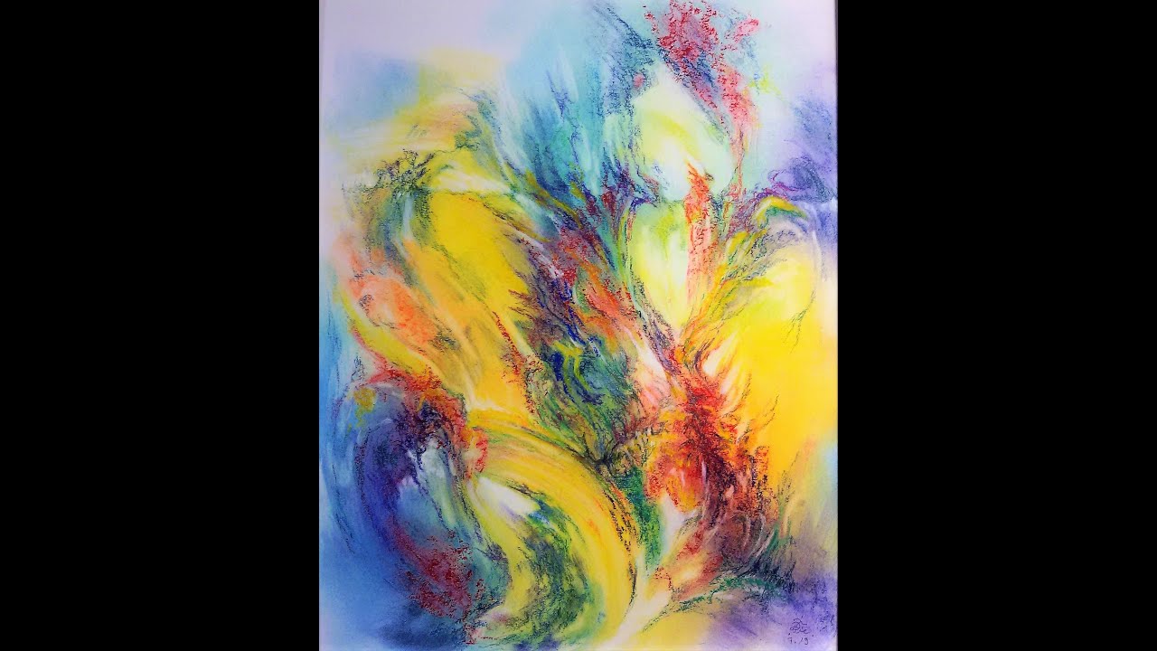 Abstract painting pastel demo Abstrakte Malerei Demo Pastell