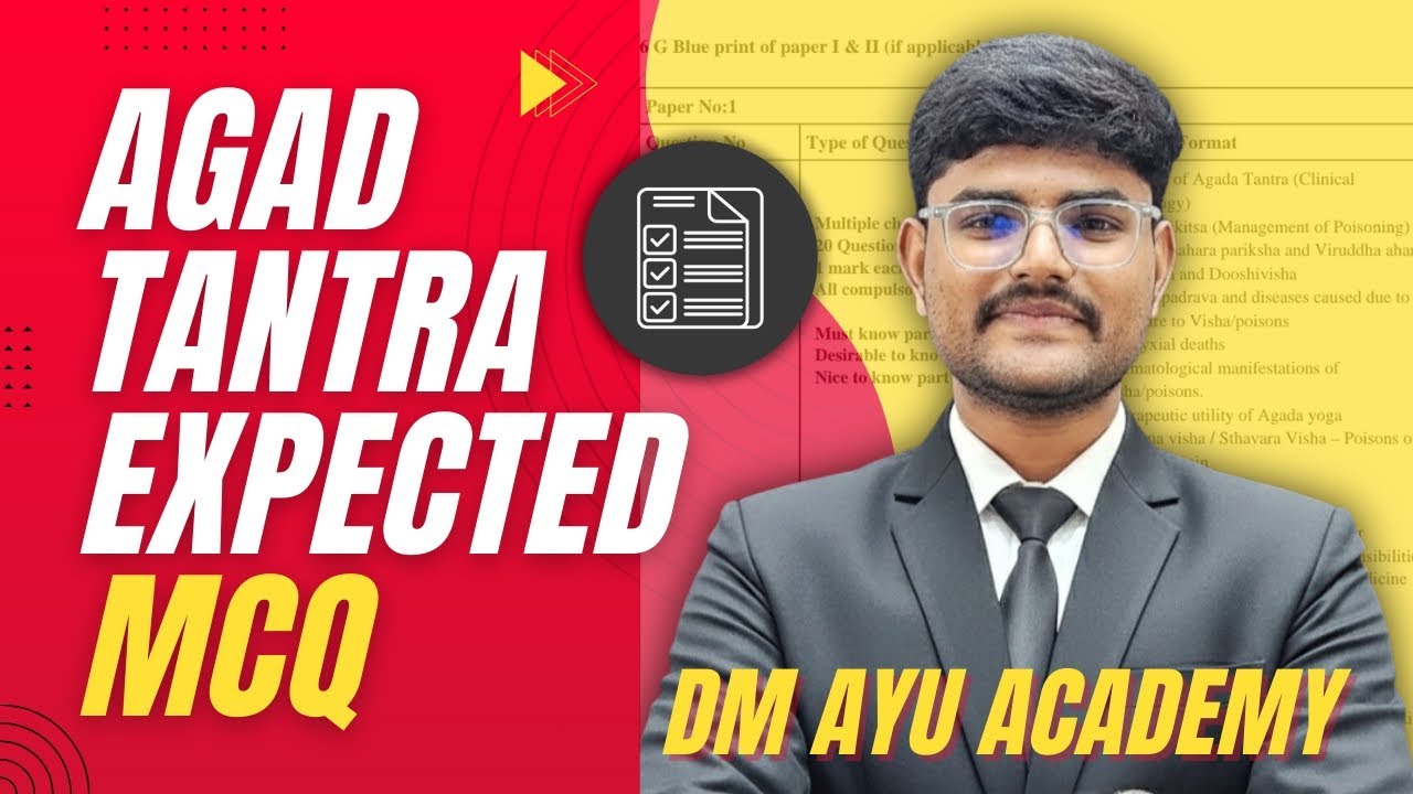 Last Minute ⏱️ Agad Tantra Expected MCQ | Sure Shot Exam Booster 🔥 | DM AYU ACADEMY