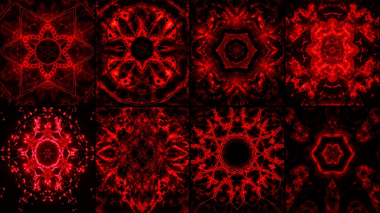 Crimson Cyber Ritual VJ Loop Pack | 8 Seamless Red Abstract Techno Visuals