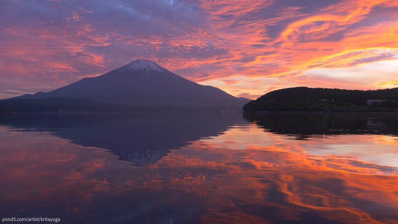 【4K】 Mt. Fuji at Sunset 【Scenic Screensaver】