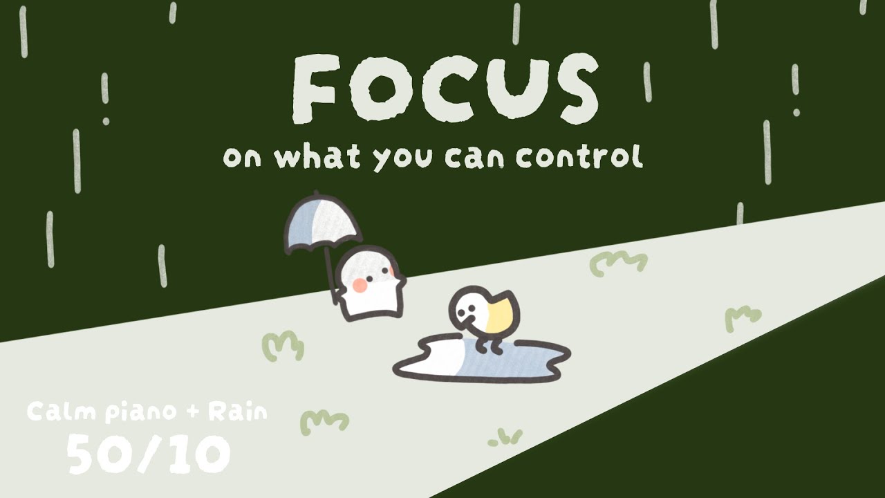 2 HR Pomodoro (50/10) | Focus Timer| Deep Work | Calm Piano + Rain