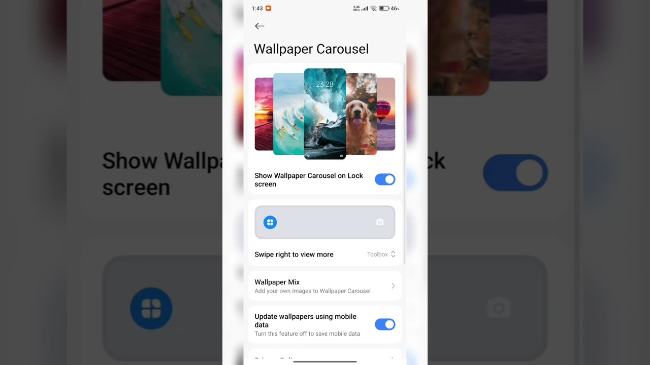Wallpaper carousel on redmi #shorts #xiaomi #redmi #hyperos2 #hyperos #redminote