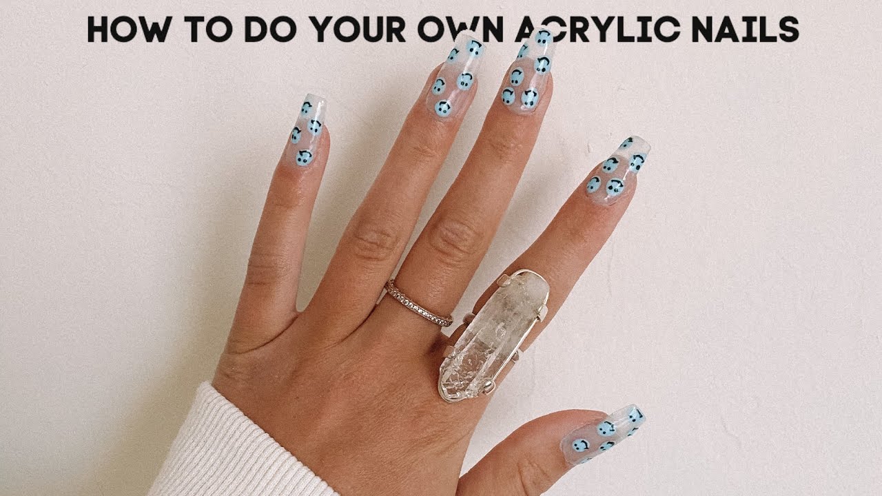 EASY diy acrylic nails at home! (step by step tutorial)