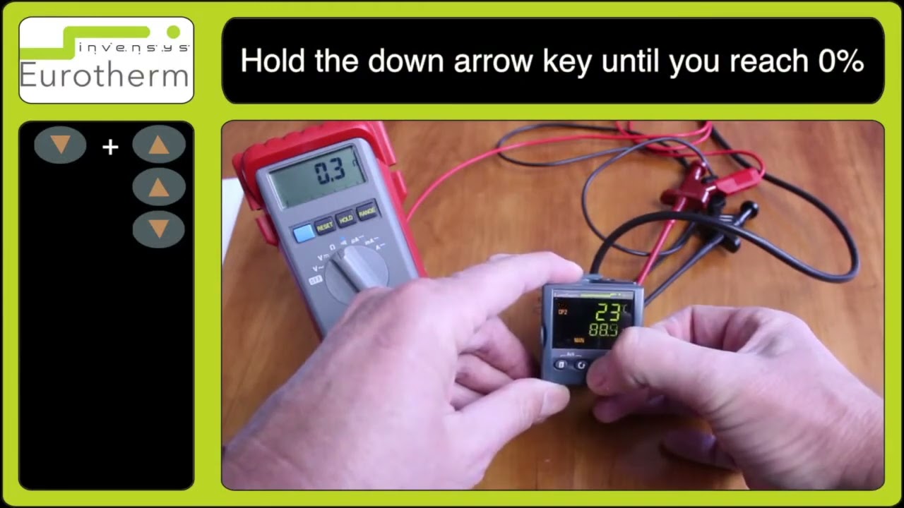 How to set up manual relay output test on a Eurotherm 3200 Controller