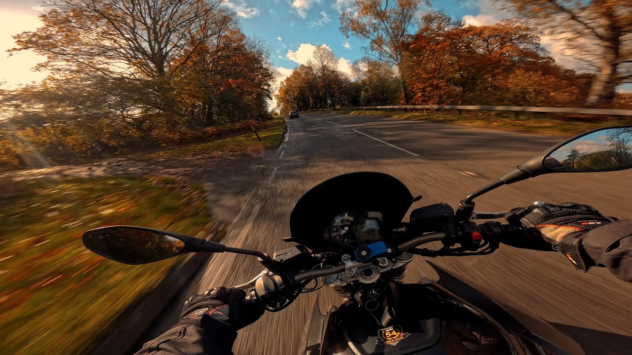 Golden Autumn with Best Aprilia Shiver GPR exhaust !! #asmr