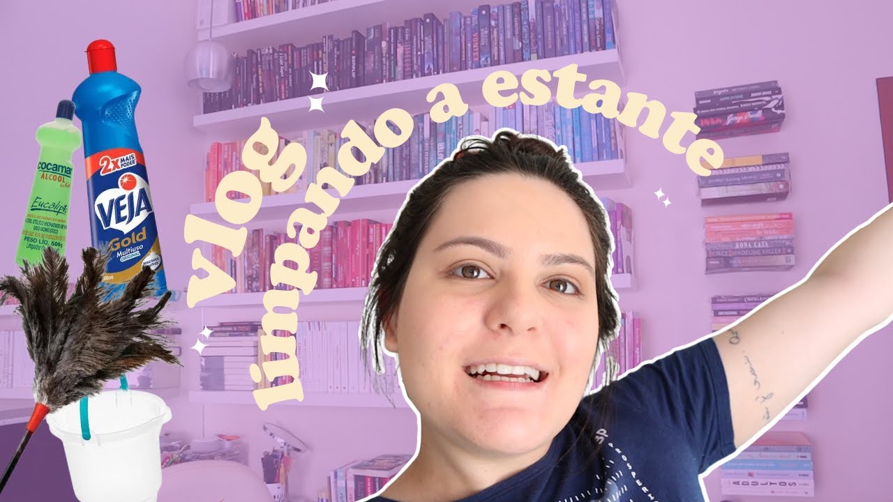 um vlog caótico limpando a estante