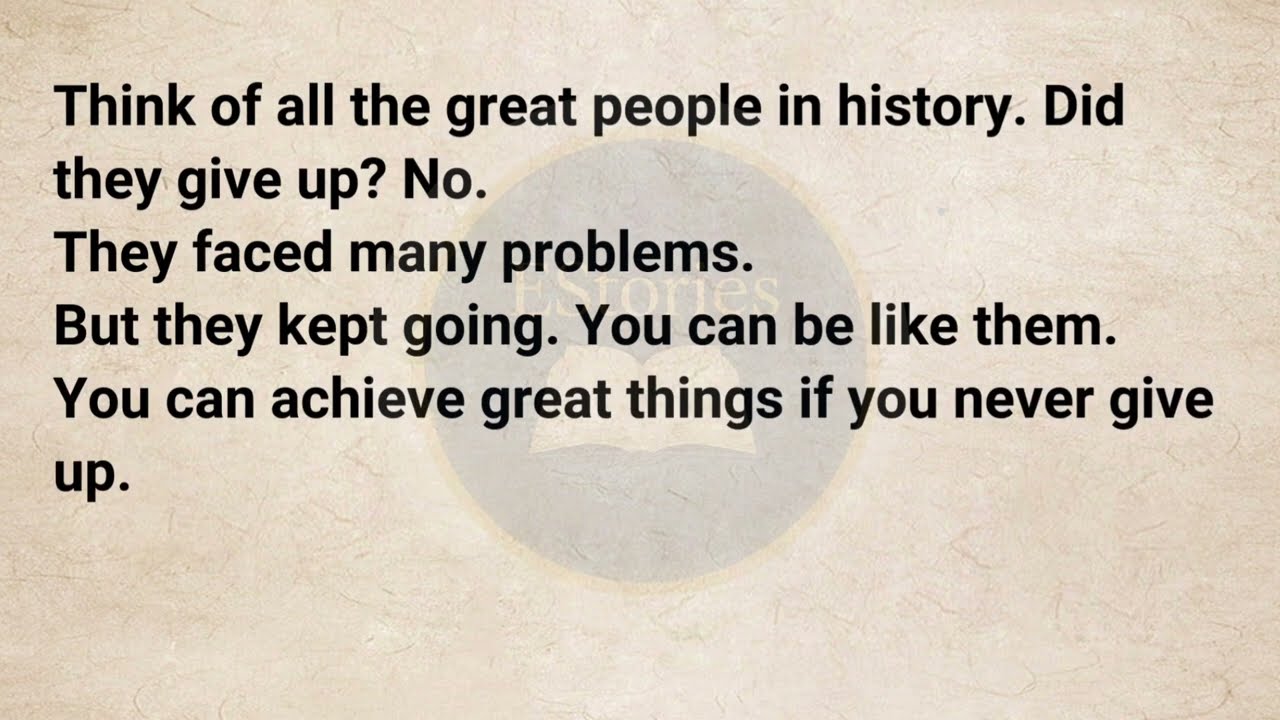 The Boy Who Never Gave Up | Inspirational English Story for Students