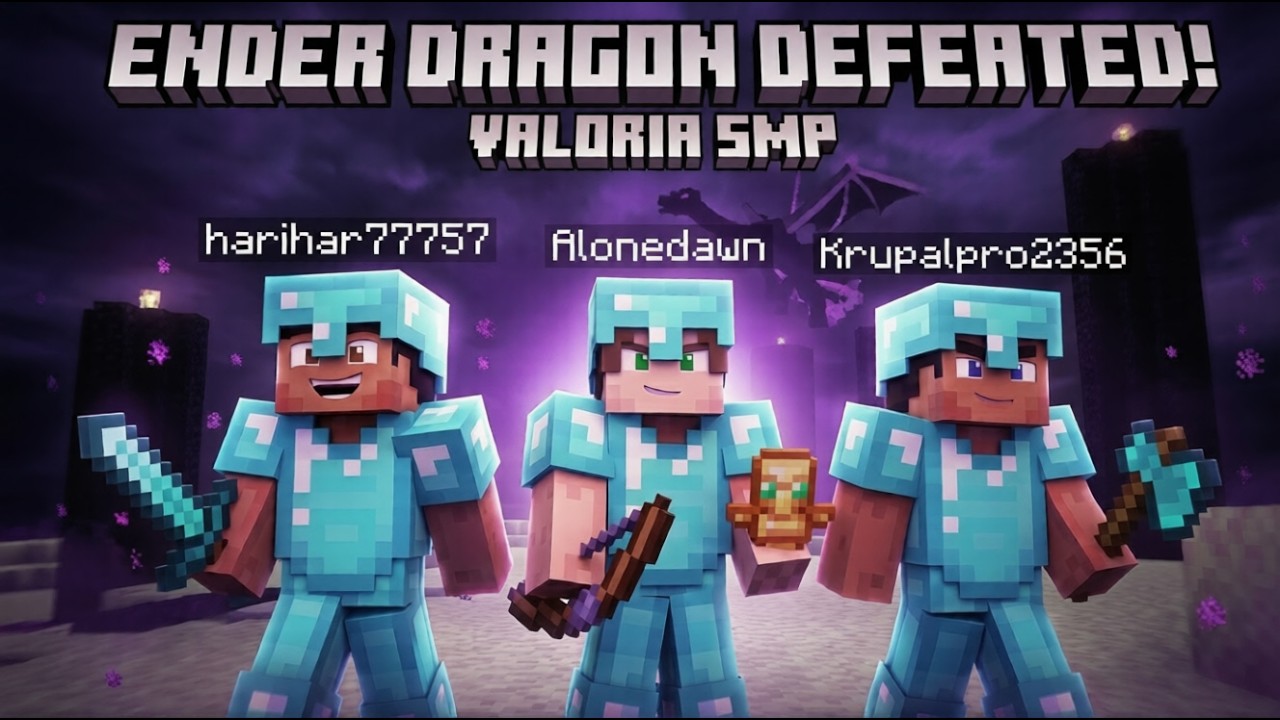 Valoria SMP - We Defeat The Ender Dragon!!