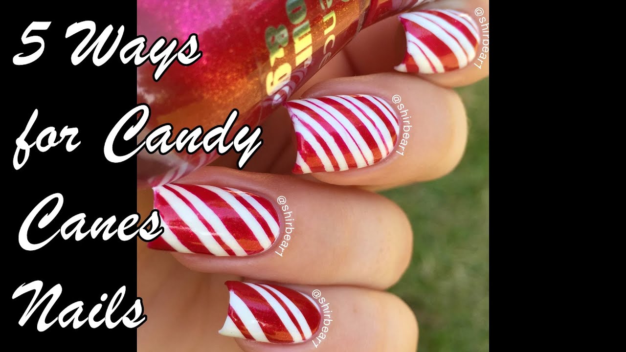 How to: 5 Ways To Do Candy Canes Nails || NAIL ART 101