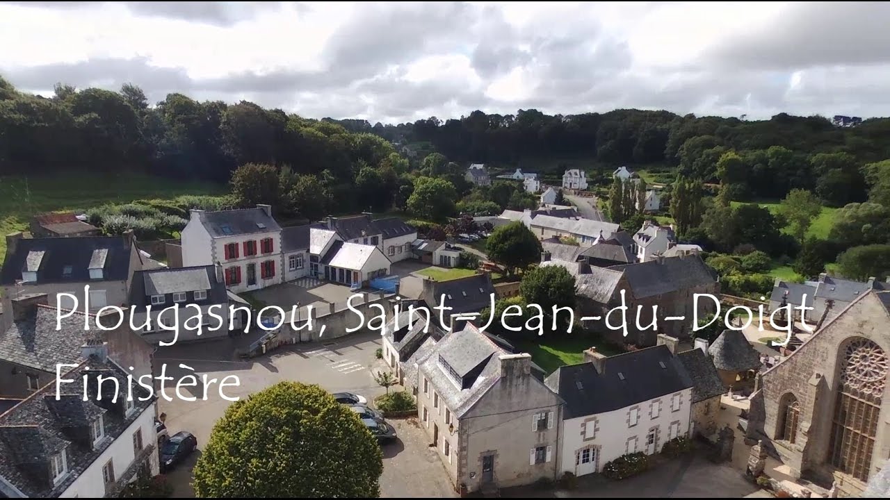 Plougasnou, Saint-Jean-du-Doigt vue du ciel, Finistère
