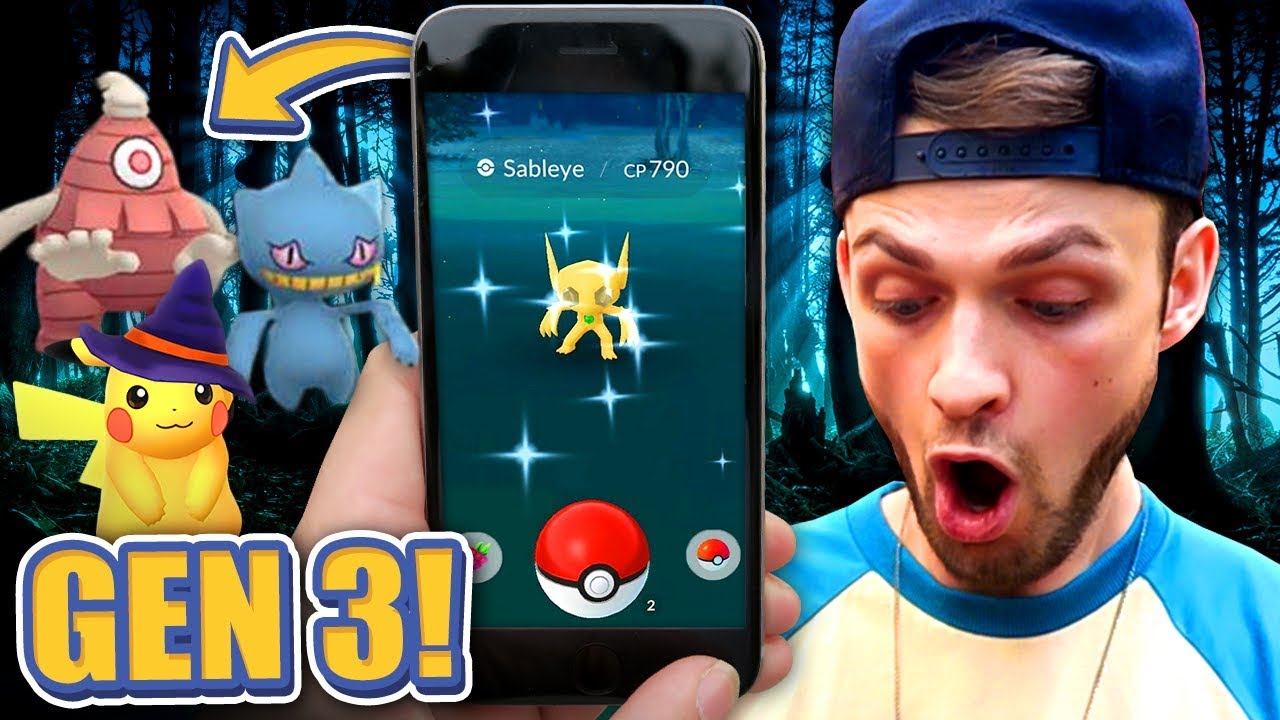 GEN 3 SHINY POKEMON HUNT! ✨ - Pokemon GO Halloween Event 🎃 (NEW Pokemon)