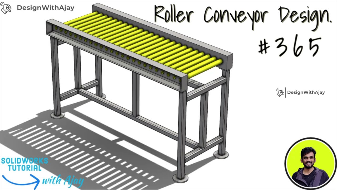 Creating an Efficient Roller Conveyor System from Scratch #365  #conveyor |#SolidWorks|