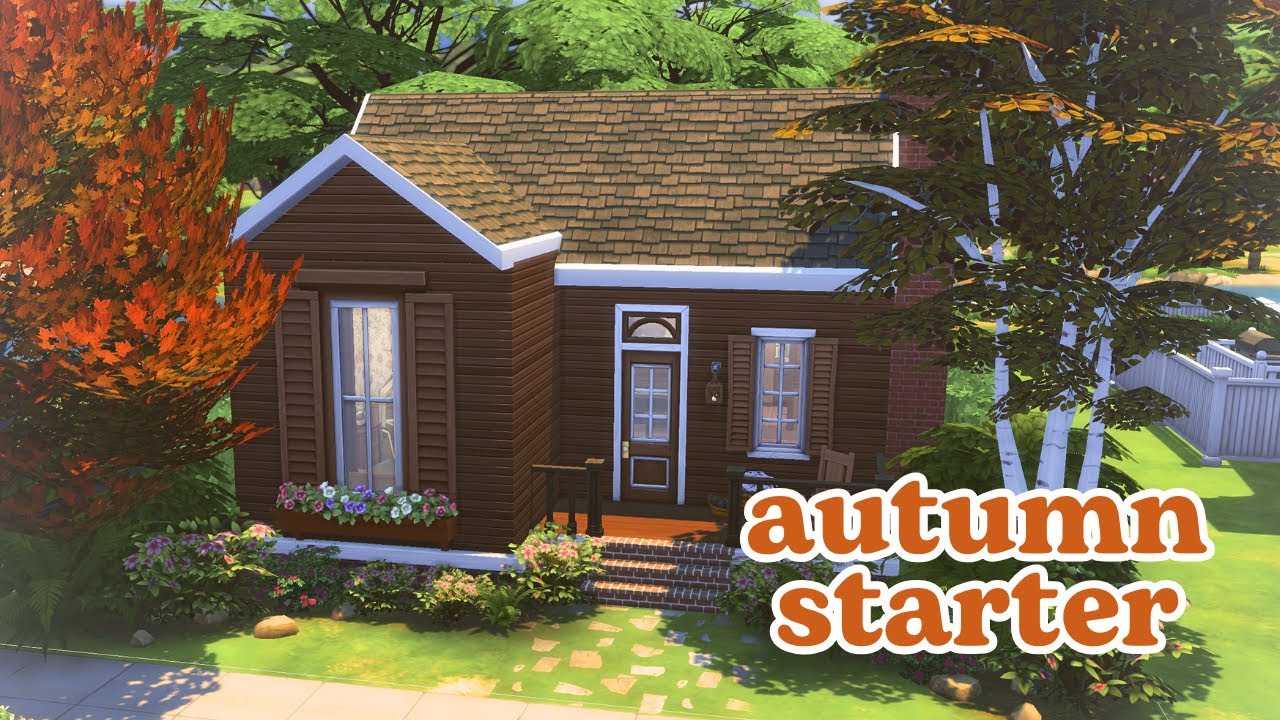 Autumnal Starter Home 🍄‍🟫🍂 || Sims 4 Speed Build || No CC Family Home
