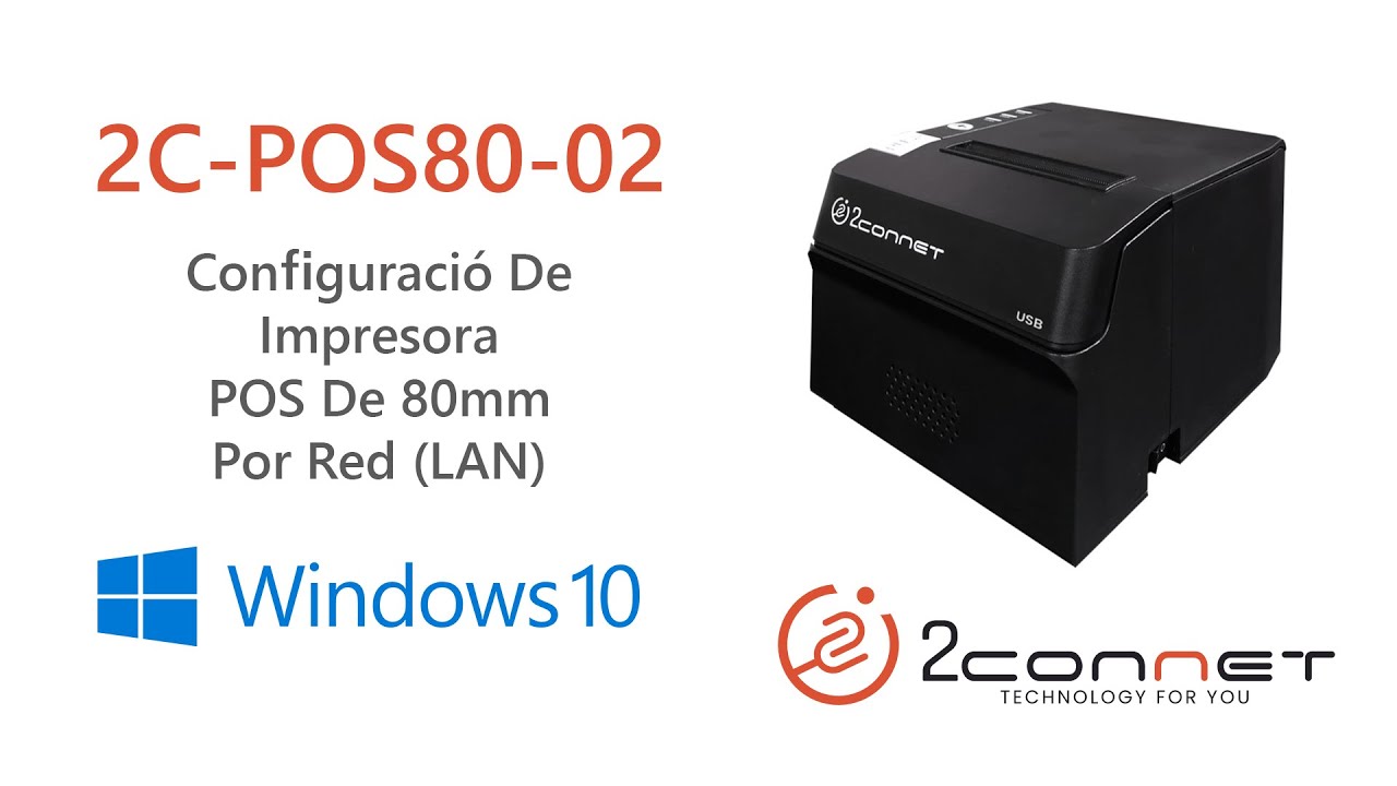 Configuración de impresora por red LAN 🖨️ 2C-POS80-02 USB+LAN en Windows
