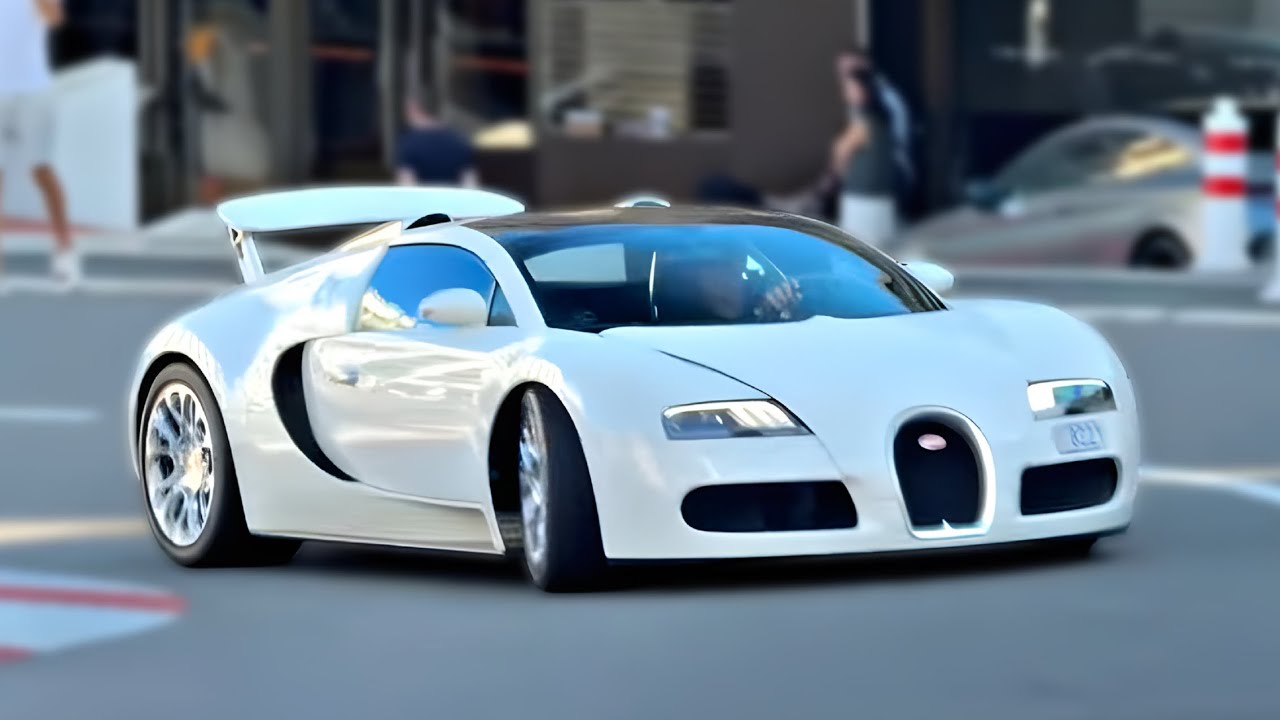Billionaire Couple Cruising Their White Bugatti Veyron in Monaco