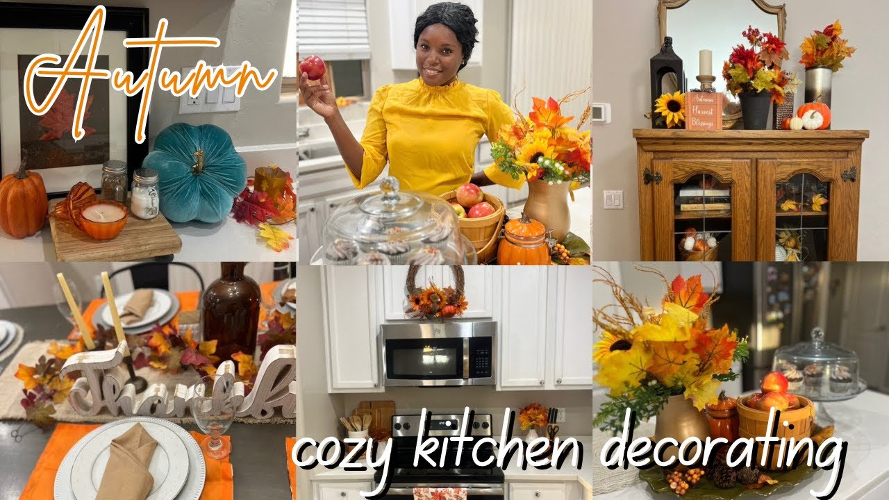 COZY FALL KITCHEN DECORATE WITH ME | 2024 FALL DECOR IDEAS | FALL KITCHEN DECOR