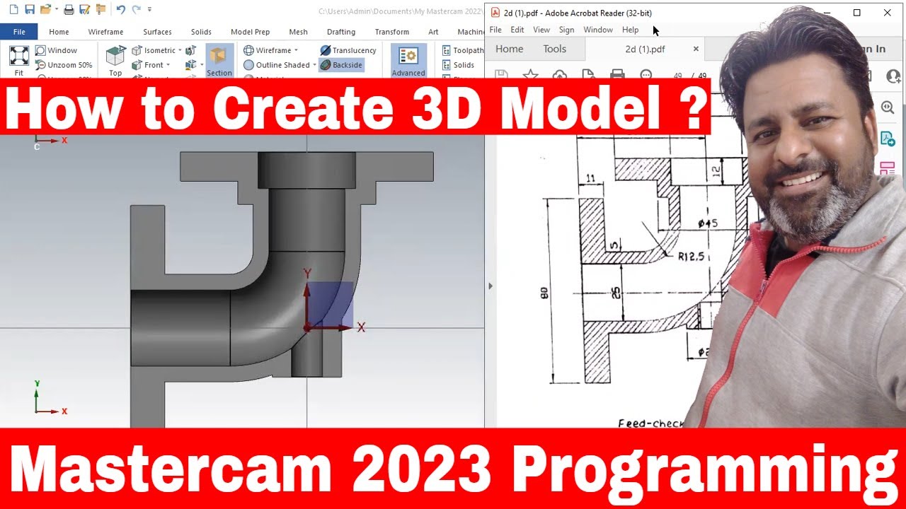 How to Create 3D Solid Model In Mastercam 2023 ?| Mastercam 3d programming tutorials