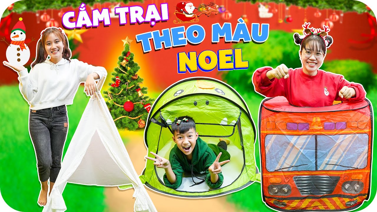 Thử Thách Cắm Trại Theo Màu Giáng Sinh ♥ Min Min TV Minh Khoa