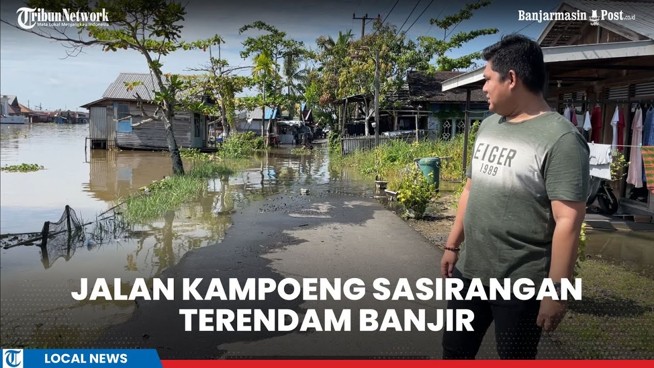 Jalan Kampoeng Sasirangan Banjarmasin Terendam, Imbas Pasang Sungai Martapura