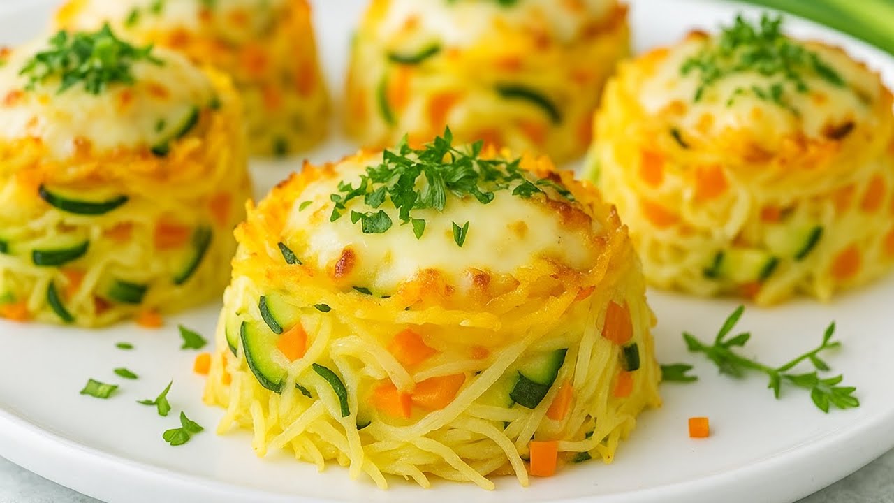 «Овощные гнёзда быстрого приготовления: цвет и вкус за 15 минут». Очень вкусно 😋.