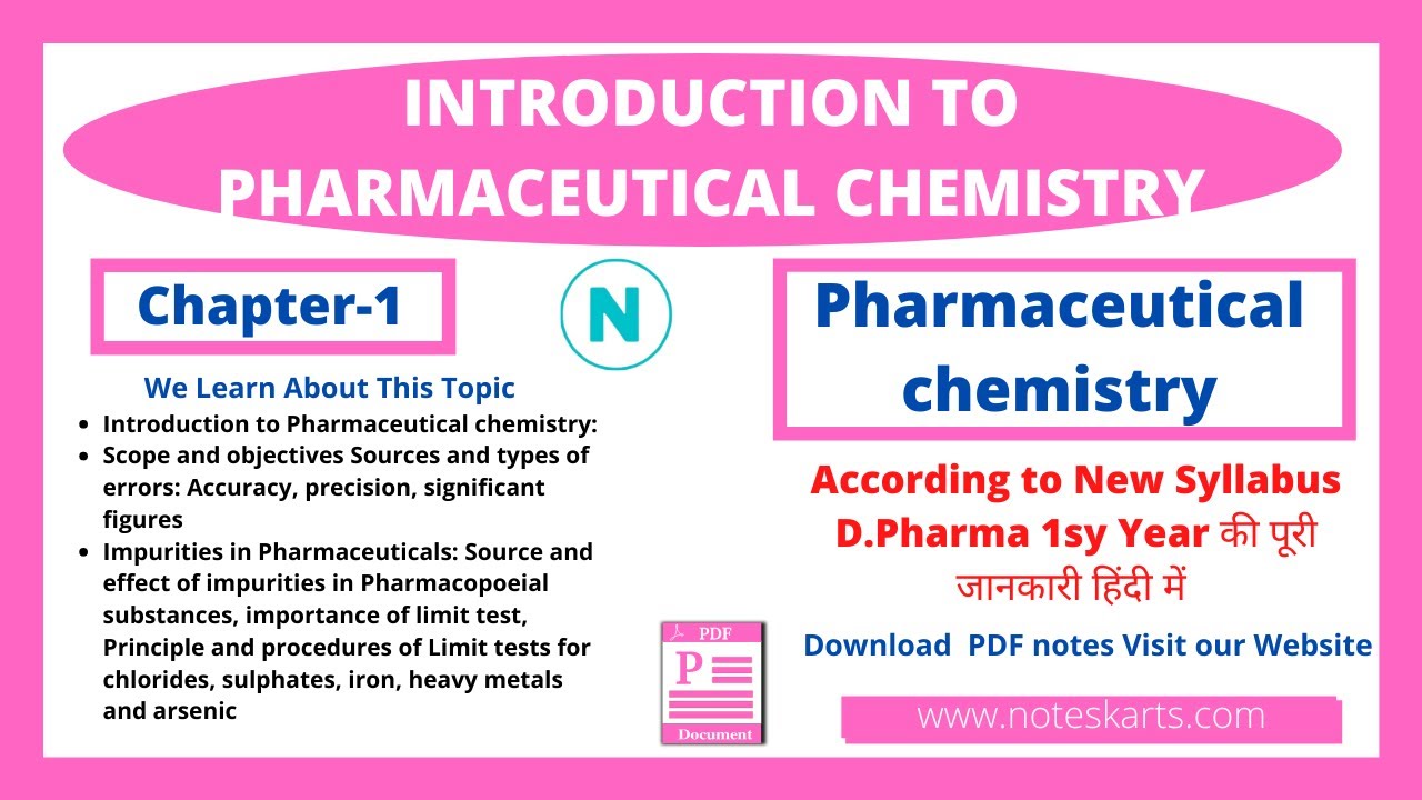Chapter-1, Introduction of Pharmaceutical Chemistry, D.Pharma notes