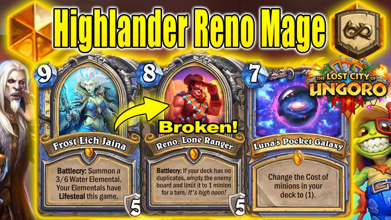 Highlander Reno Mage Deck With Quest Is Still The Most Fun At The Lost City of Un'Goro | Hearthstone