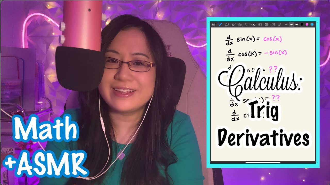 ASMR Math | Calculus Review- Derivatives of Trig Functions (Whispering, iPad)