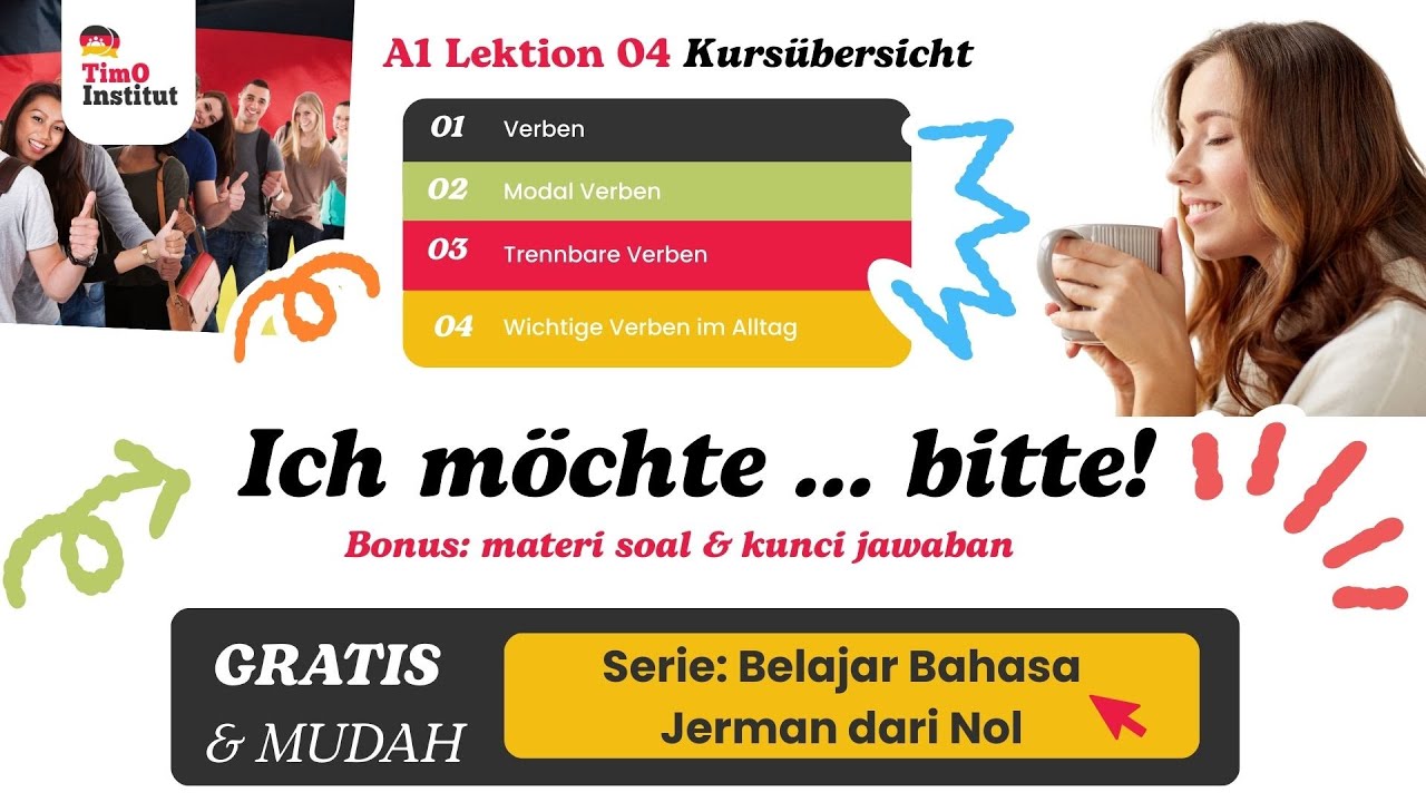 Belajar bahasa jerman dari nol gratis dan mudah A1 lektion 4 
