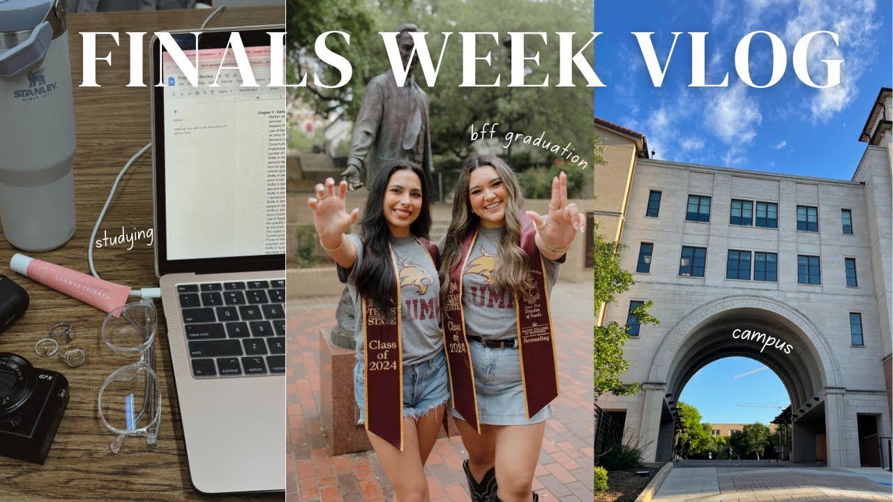 finals week vlog *very stressed* | texas state university