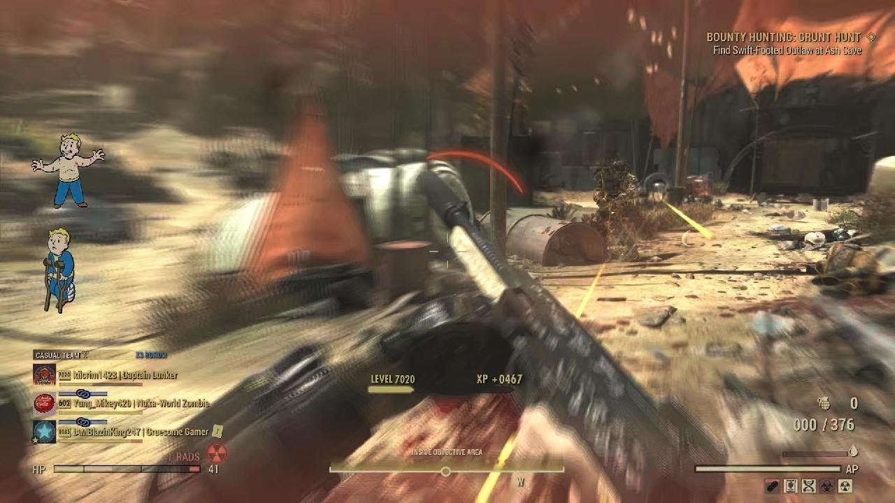 Fallout 76 Grunt hunt Ash cave burning springs new