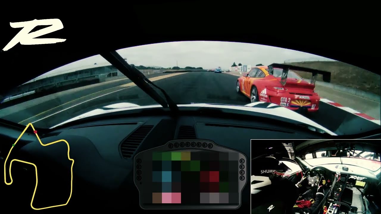 Porsche battle and crash at Laguna Seca