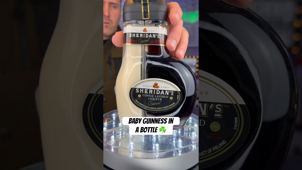 Baby Guinness in a bottle! How do you pour your Sheridan&rsquo;s coffee layered liqueur? #Sheridans