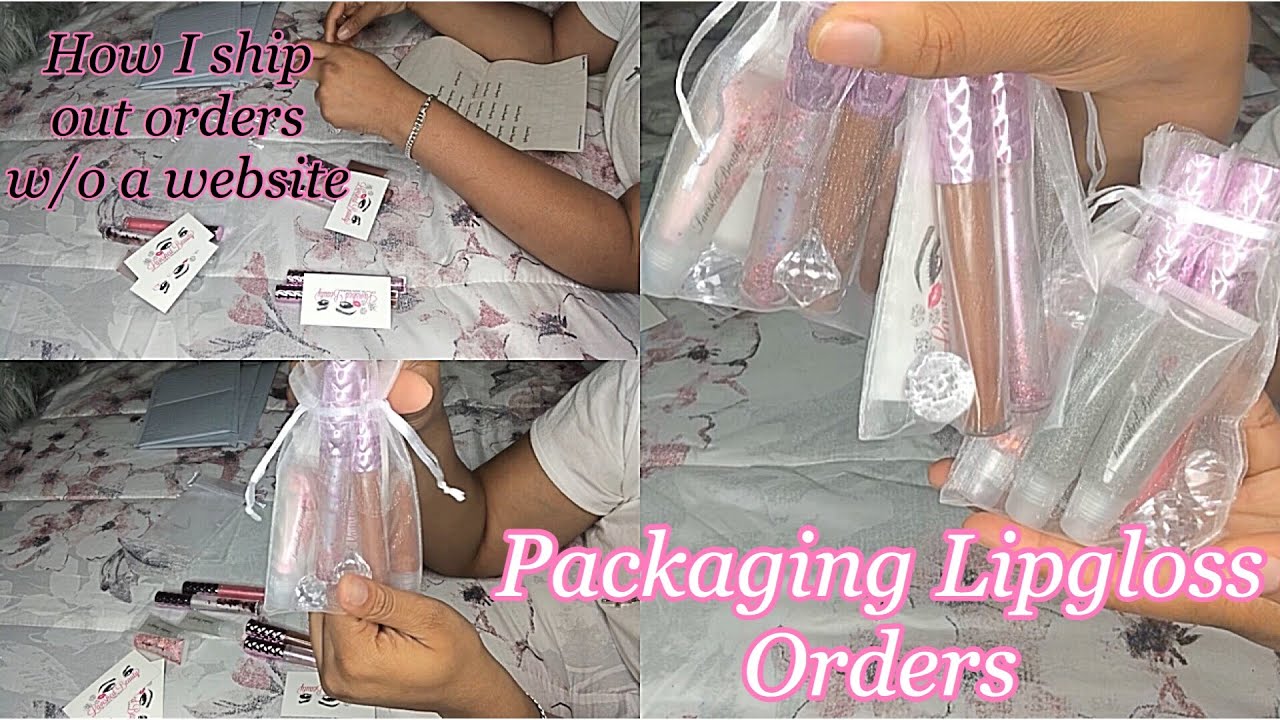 HOW I PACKAGE LIPGLOSS ORDERS w/o a WEBSITE 💕💄| Starting a Lipgloss Business✨