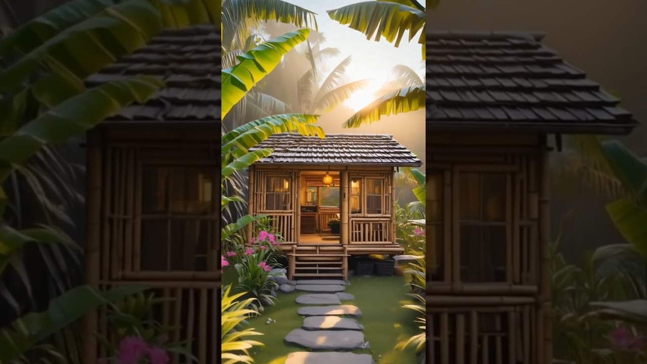 Bamboo Cabin in the Tropical Jungle – Peaceful Morning Escape 🌴🌞