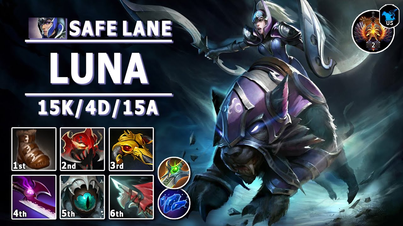 Luna Safe Lane Carry | 7.31d | Speedy Farm, Early Dominating | Dota 2 Immortal Gameplay