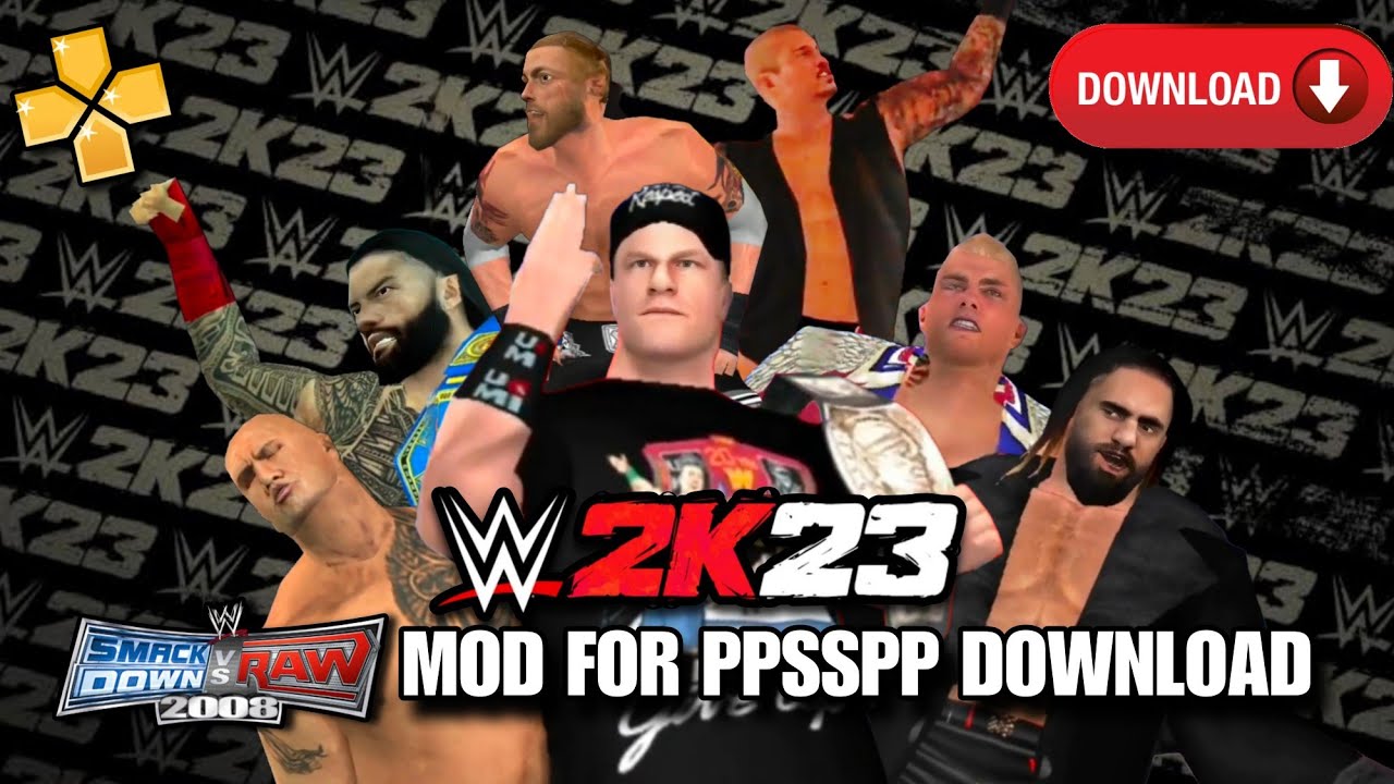 WWE 2K23 SVR 08 MOD FOR PPSSPP DOWNLOAD | SVR 08 MOD FOR PPSSPP