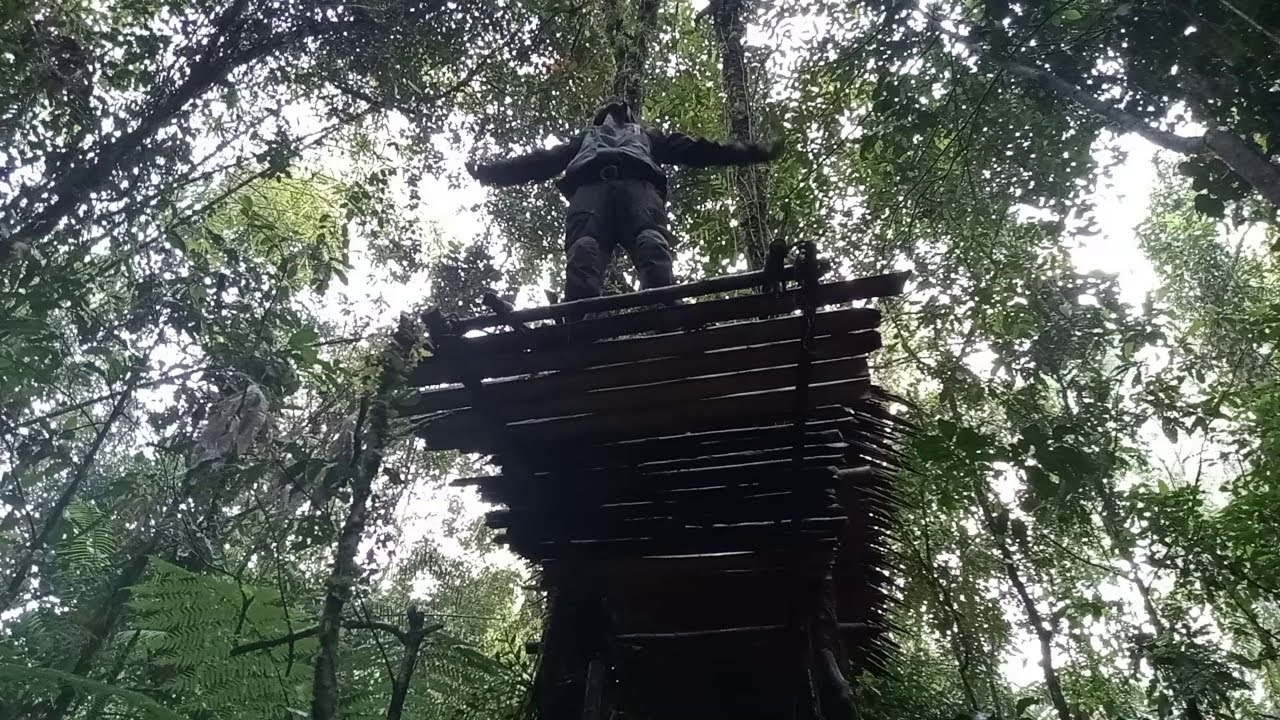 Complete Survival Shelter, Hunt for Food, Cook and Sleep Comfortably in a Rainstorm
