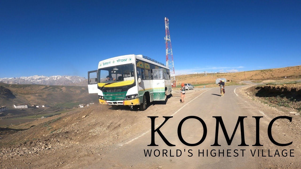 KOMIC World's Highest Village || Life in Komic || Komic to Kaza by HRTC Bus | Spiti Himachal Pradesh