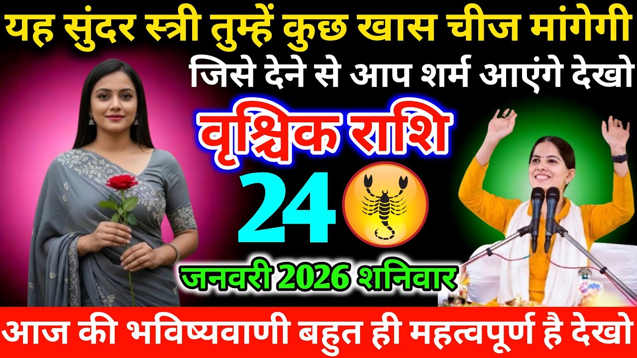 #वृश्चिक यह सुंदर स्त्री तुम्हें कुछ खास चीज मांगेगी जिसे देने से आप शर्म आएंगे देखो 24 जनवरी 2026