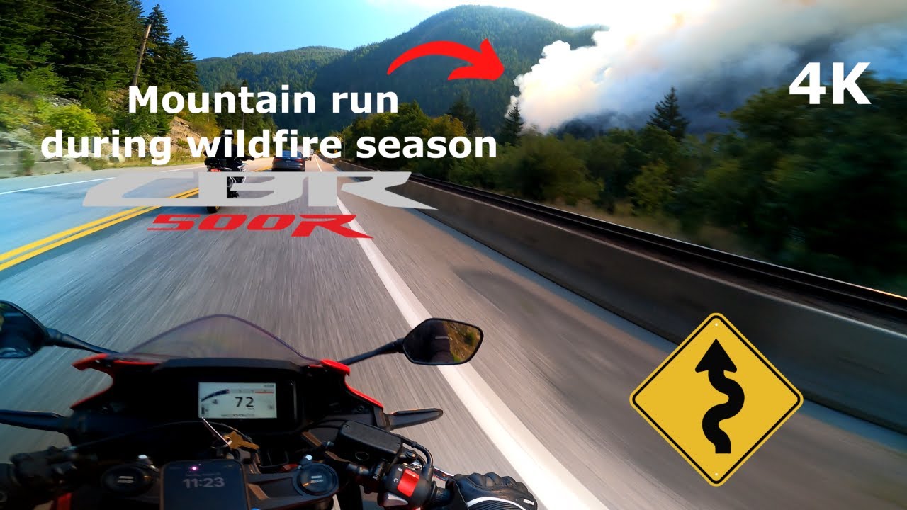 Carving canyons during wildfire season | 2024 Honda CBR500R | 4K | RAW Sound