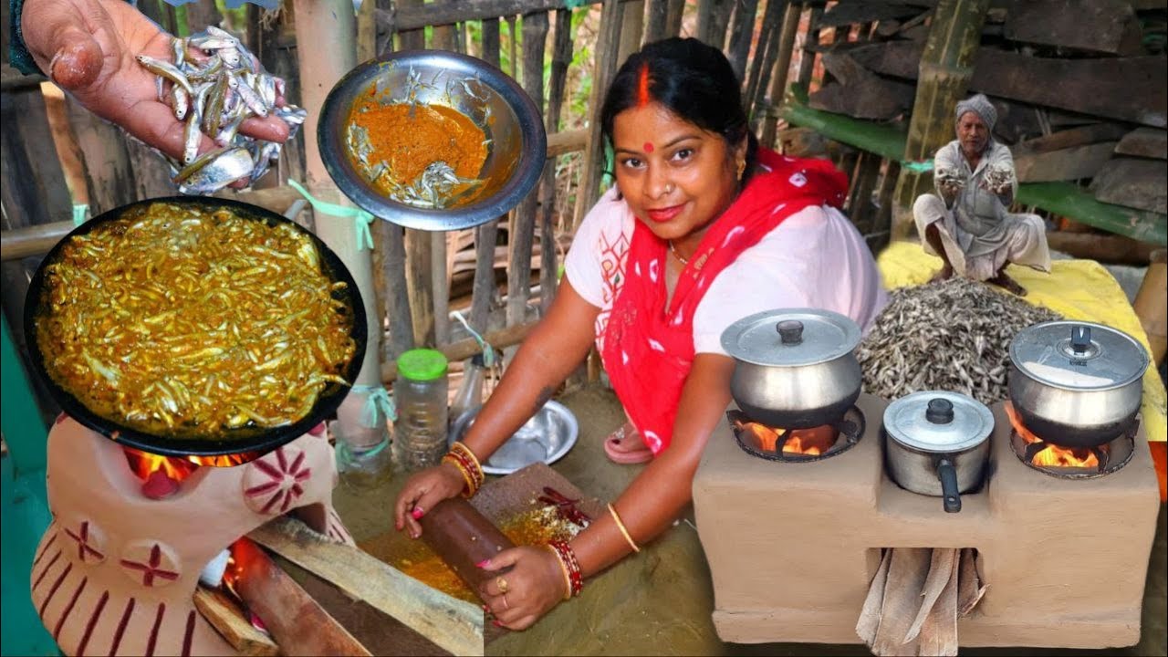 सरसों वाली मछली छोटी मछली कैसे बनाते हैं Fish Village Style Choti Fish Cleaning&Traditional Cooking
