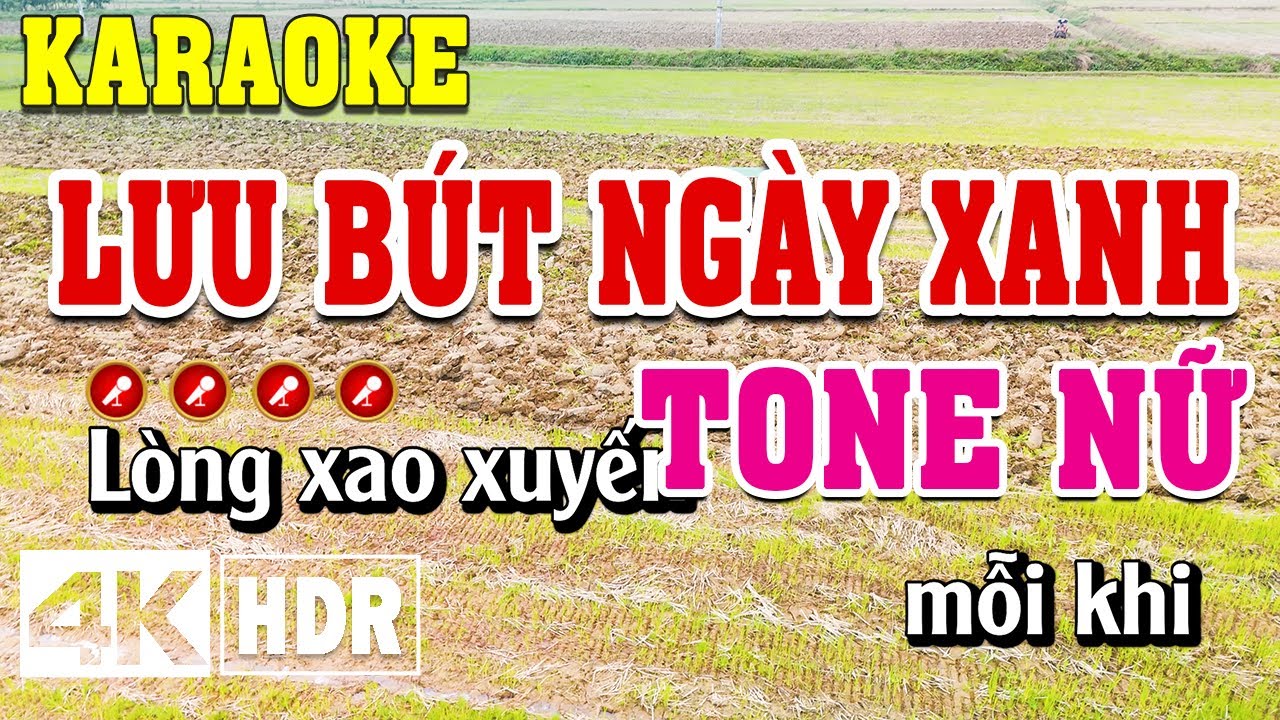 Lưu Bút Ngày Xanh Karaoke Tone Nữ Beat Chuẩn | Đình Long Karaoke