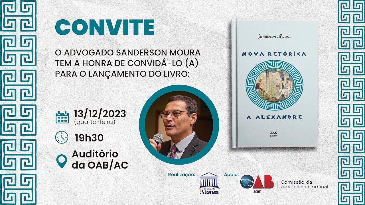 LANÇAMENTO DA OBRA NOVA RETÓRICA A ALEXANDRE