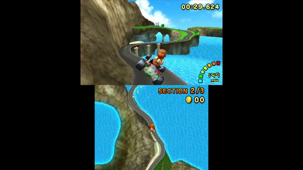 Mario Kart 7 CTGP-7: Completeing Some Time Trials At 9999cc With Daisette In The Daikon Rocket