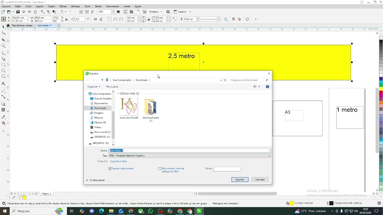 como Exportar em Png pelo coreldraw