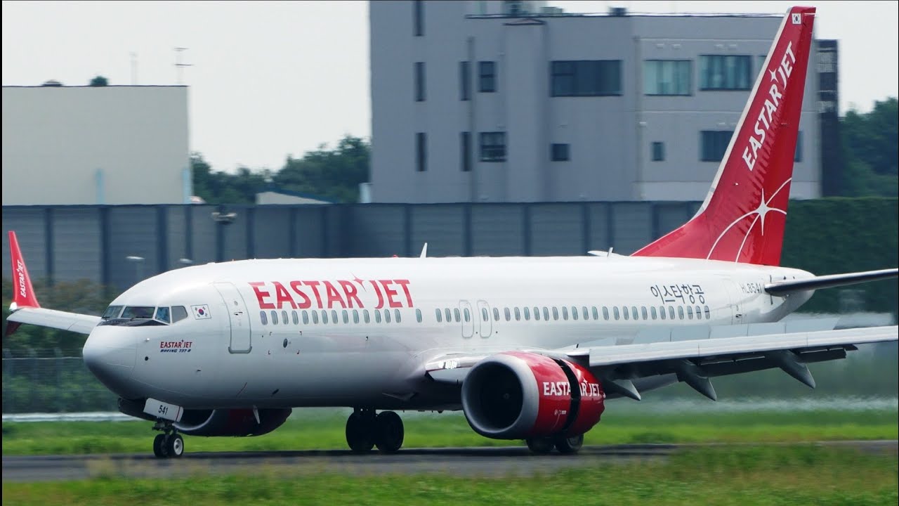 Eastar Jet Boeing 737 MAX 8 HL8541 Landing at Narita 34R | NRT/RJAA | 737-8 | 이스타 항공