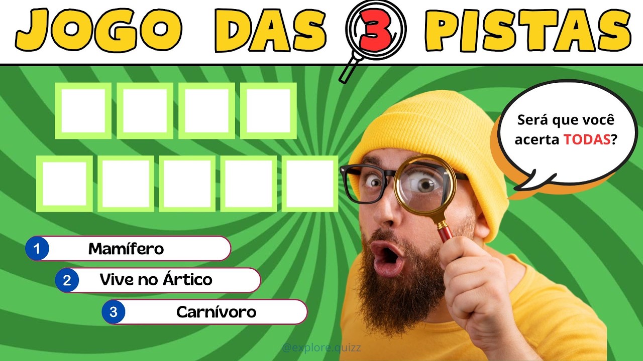 🧐JOGO DAS 3 PISTAS! 🔍🕵️Descubra as palavras com 3 dicas! Explore.quizz