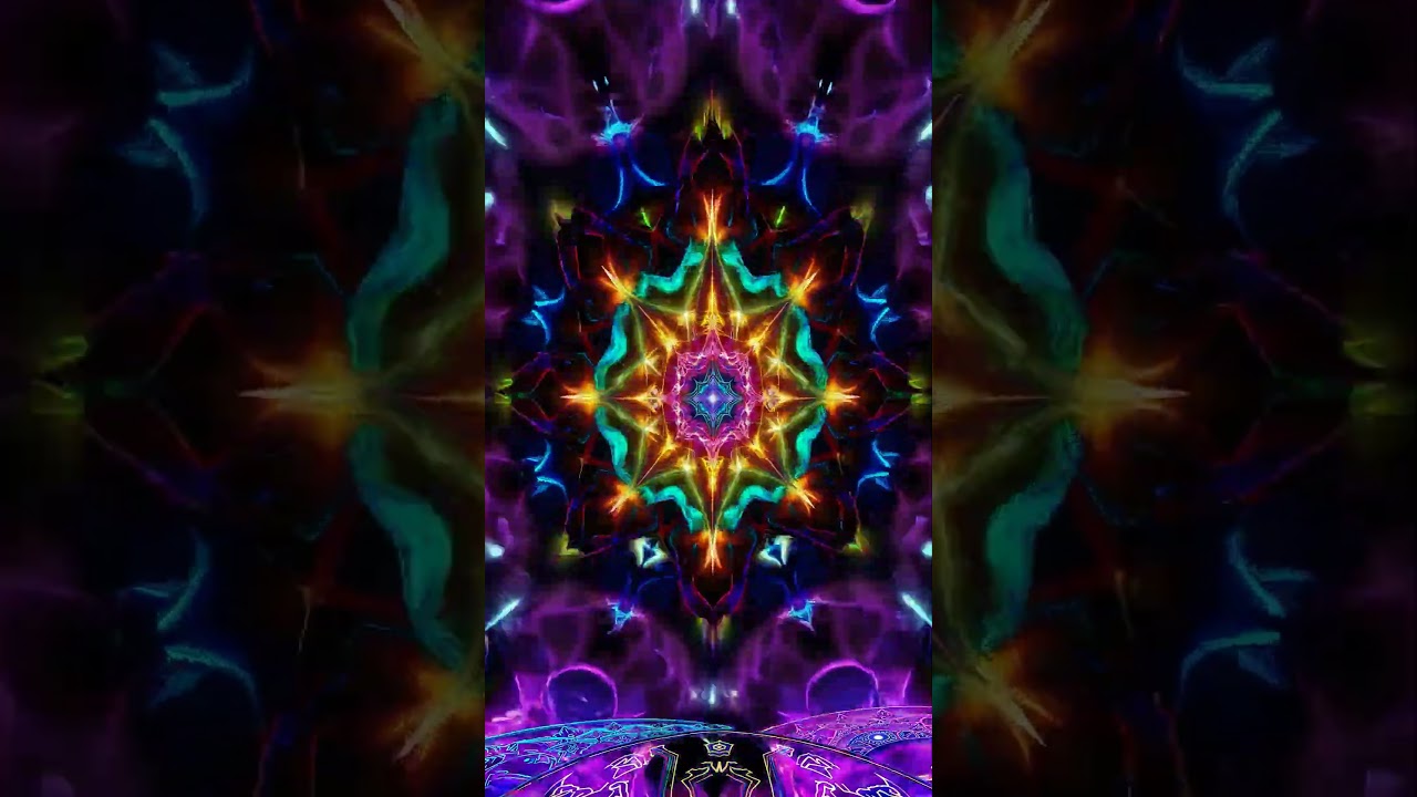 4K VIDEO - Neon Cosmic Infinite Geometry Dreams | Surreal Fractal Visions | Cyberpunk Beats
